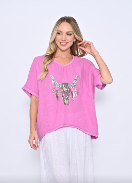 Sequin Bull Top