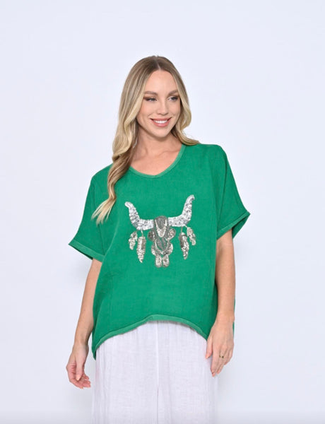 Sequin Bull Top